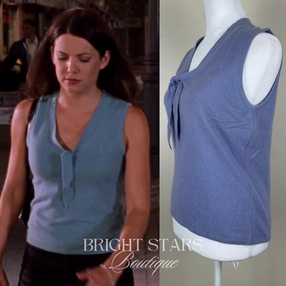 Rare Vintage Sleeveless Cashmere Sweater Vest ALT ASO Lorelai Gilmore Girls Tie - Picture 3 of 10
